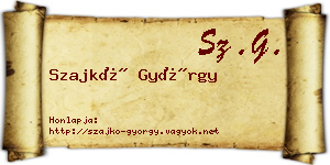 Szajkó György névjegykártya