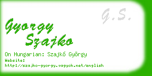 gyorgy szajko business card