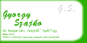 gyorgy szajko business card